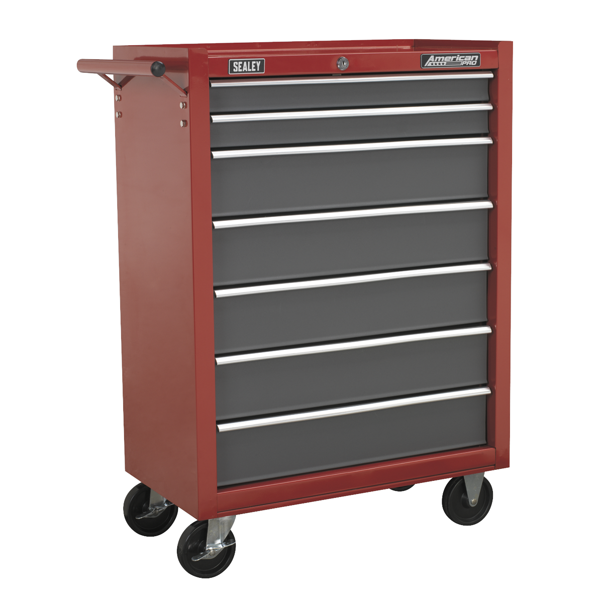 American Pro AP22507BB American PRO® Rollcab 7 Drawer - Red/Grey