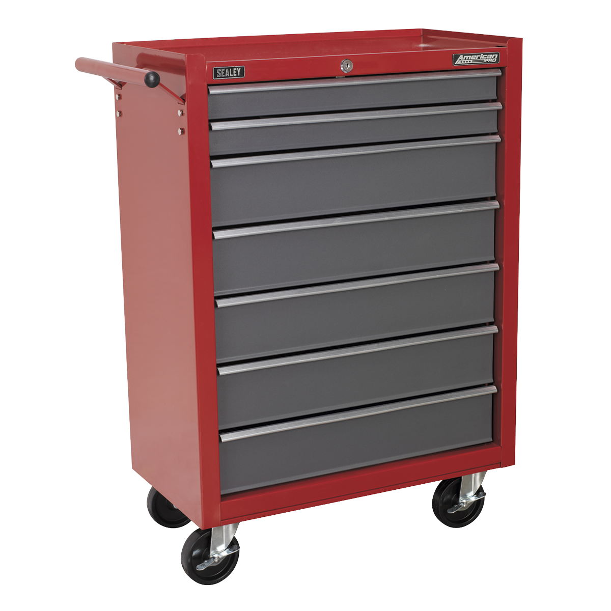 American Pro AP22507BB American PRO® Rollcab 7 Drawer - Red/Grey