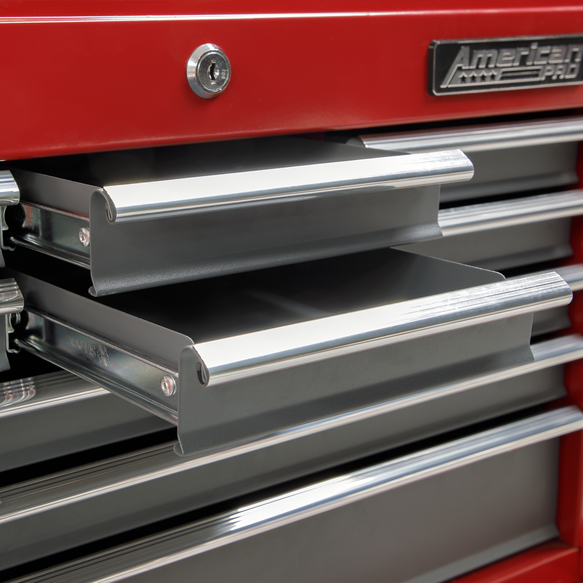 American Pro AP22509BB American PRO® Topchest 9 Drawer - Red/Grey