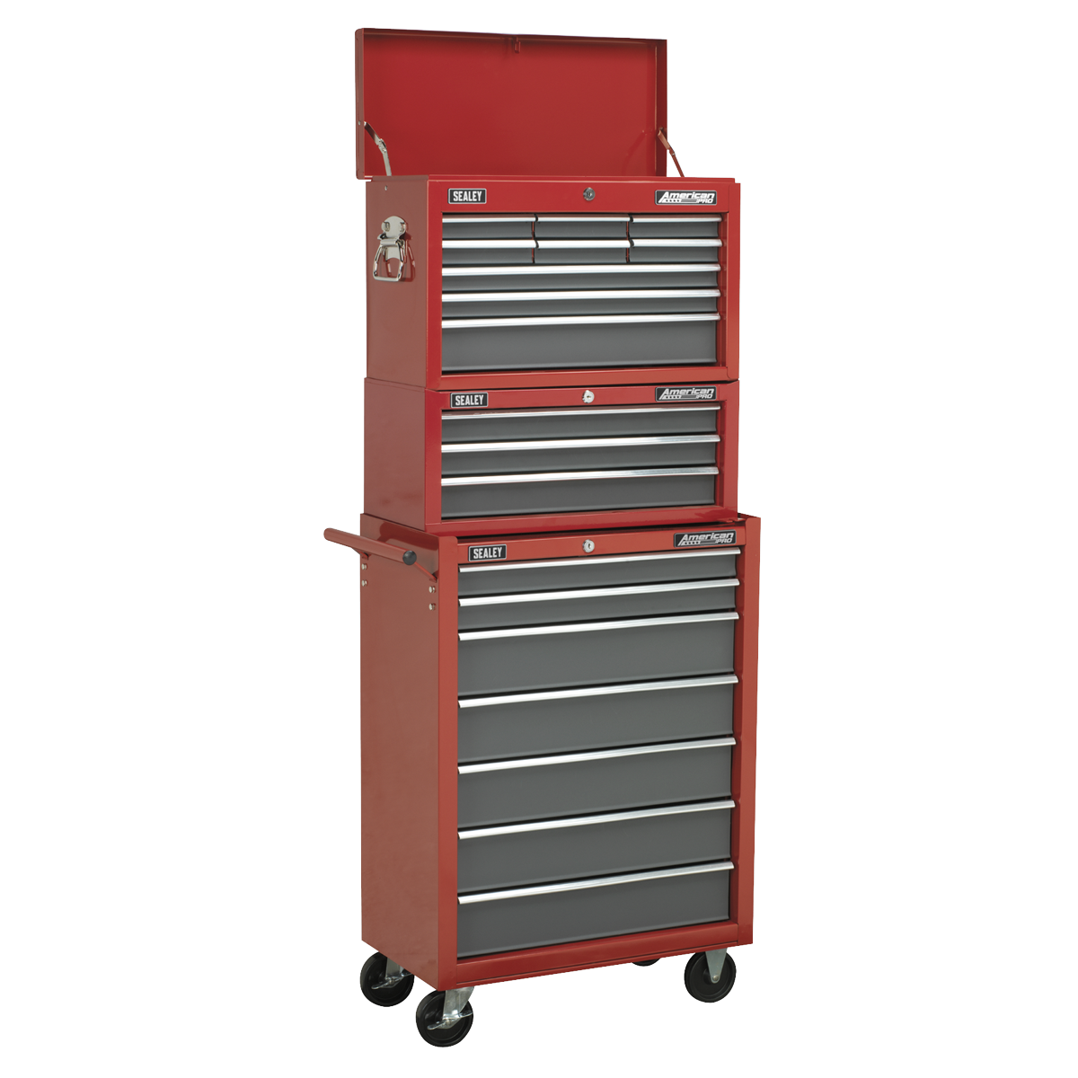 American Pro AP22509BB American PRO® Topchest 9 Drawer - Red/Grey