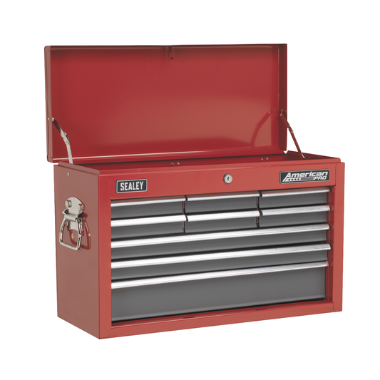 American Pro AP22509BB American PRO® Topchest 9 Drawer - Red/Grey