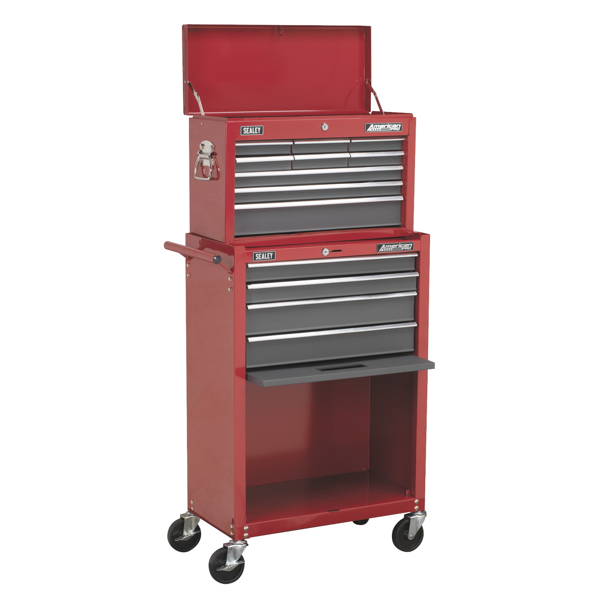 American Pro AP22513BB American PRO® Topchest & Rollcab Combination 13 Drawer - Red/Grey