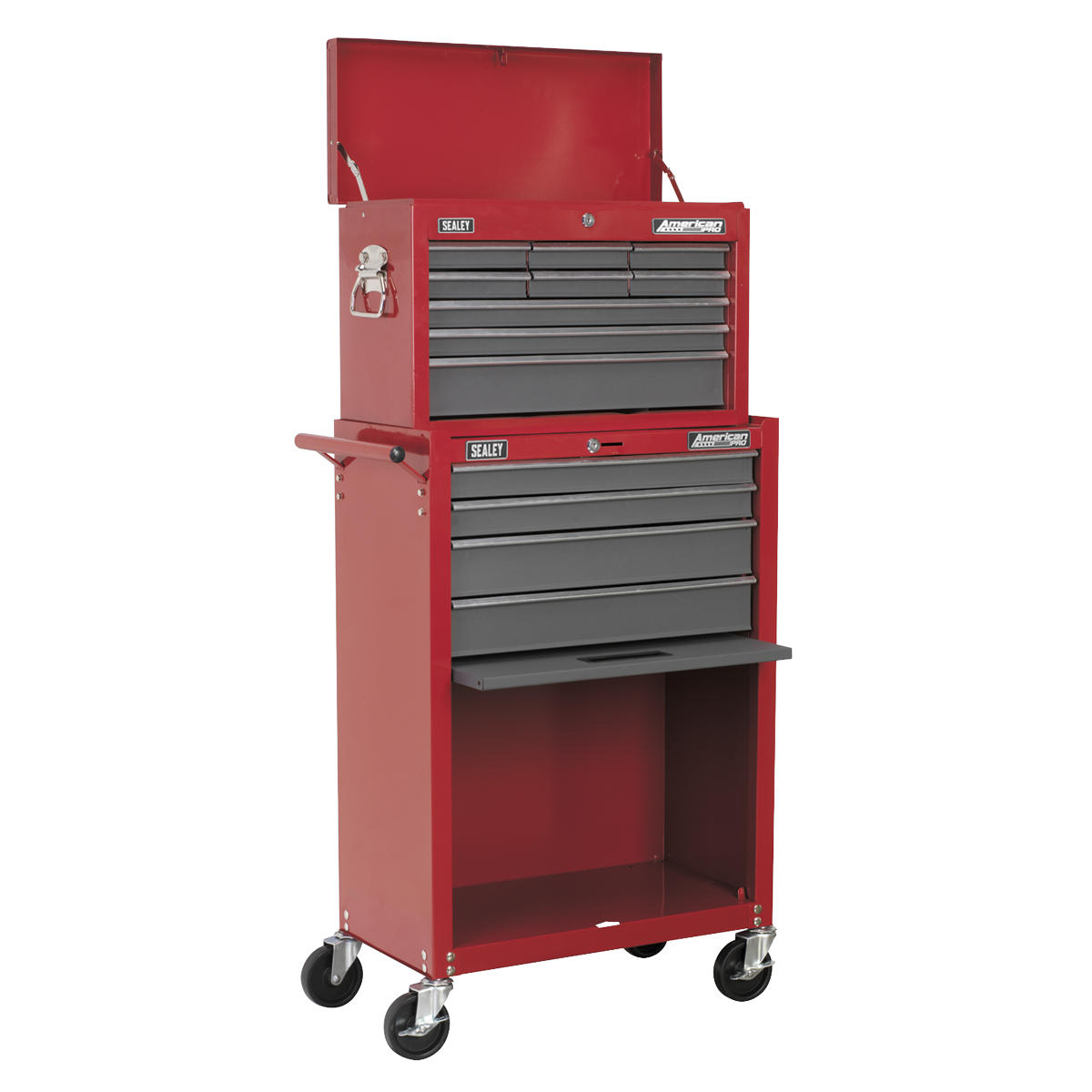 American Pro AP22513BB American PRO® Topchest & Rollcab Combination 13 Drawer - Red/Grey