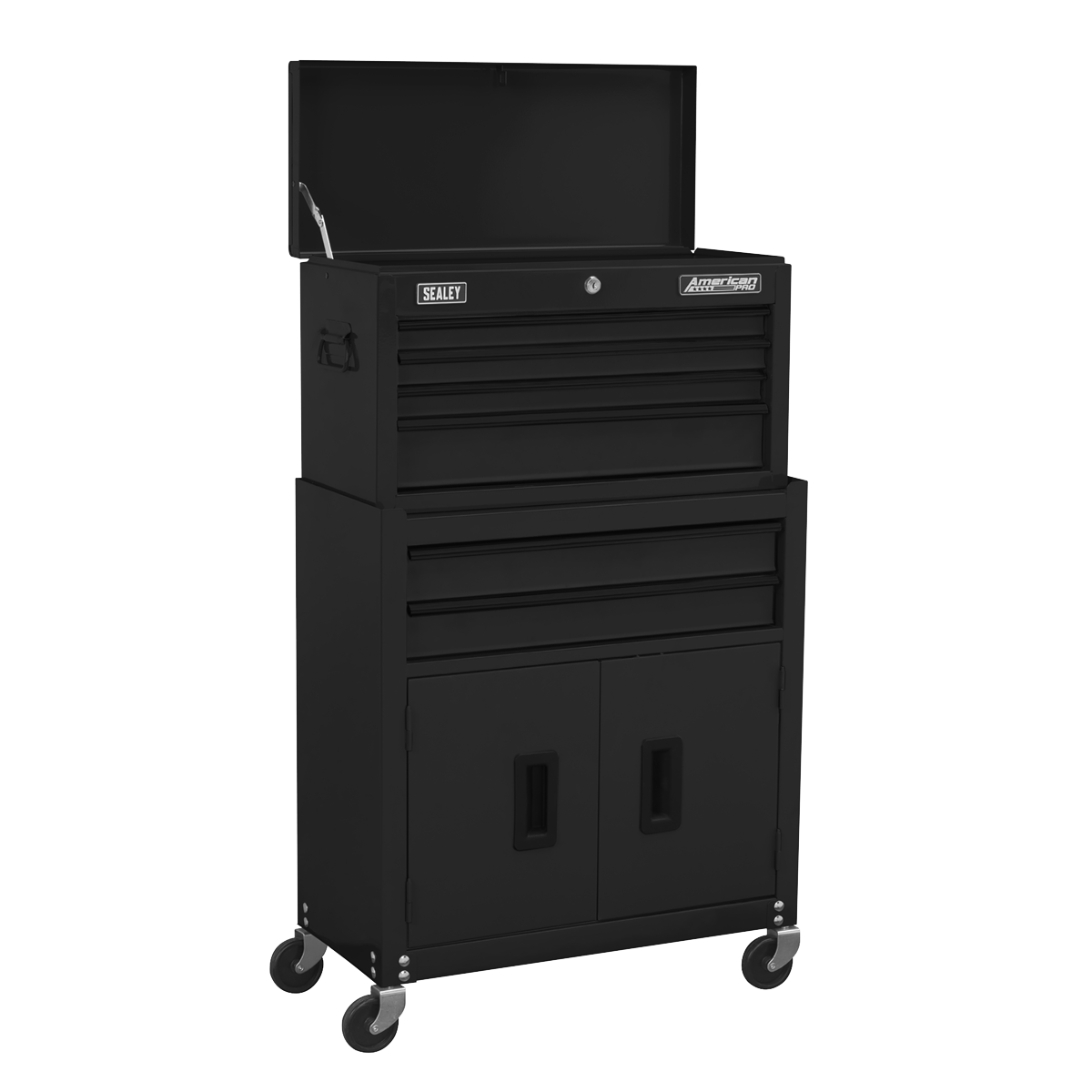 American Pro AP22BK American PRO® Topchest & Rollcab Combination 6 Drawer - Black