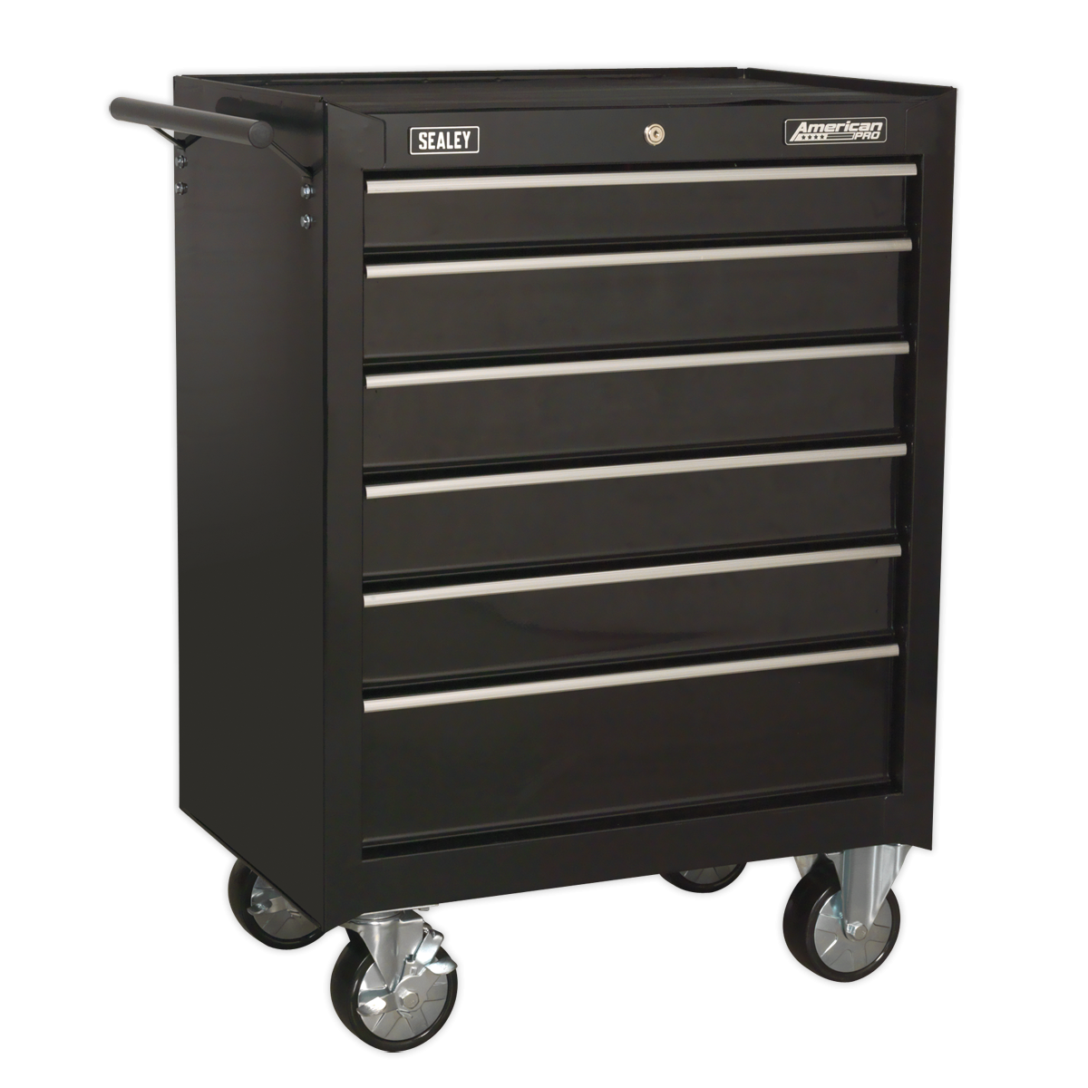 American Pro AP22BSTACK American PRO® Topchest, Mid-Box Tool Chest & Rollcab Stack 14 Drawer - Black