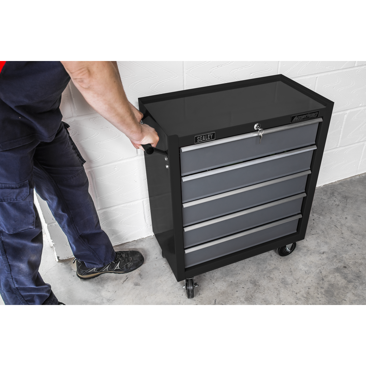 American Pro AP2505B American PRO® Rollcab 5 Drawer - Black/Grey