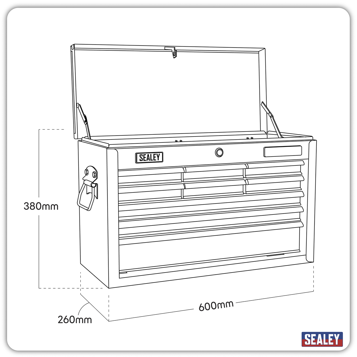 American Pro AP2509B American PRO® Topchest 9 Drawer - Black/Grey