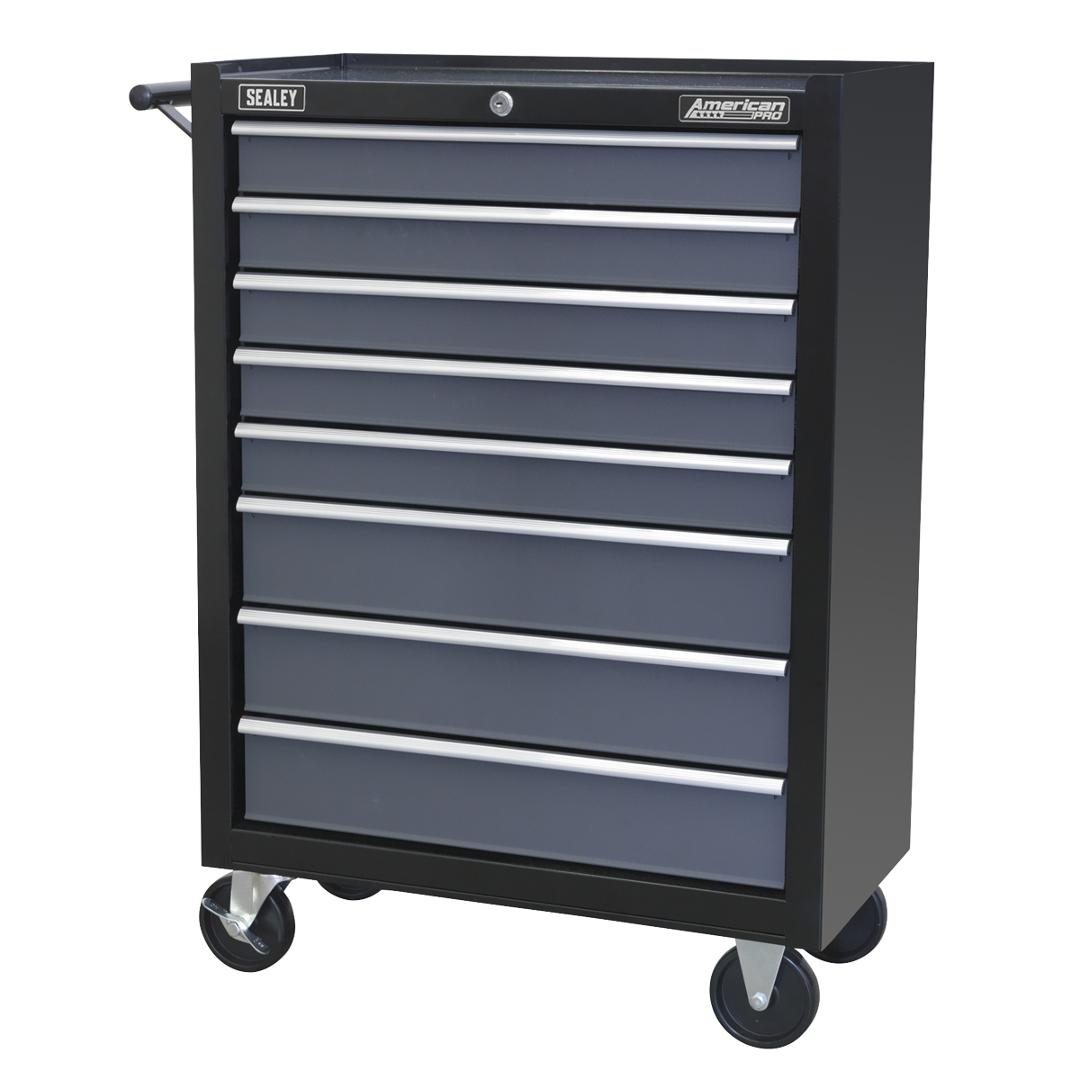 American Pro AP3508TB American PRO® Rollcab 8 Drawer - Black/Grey