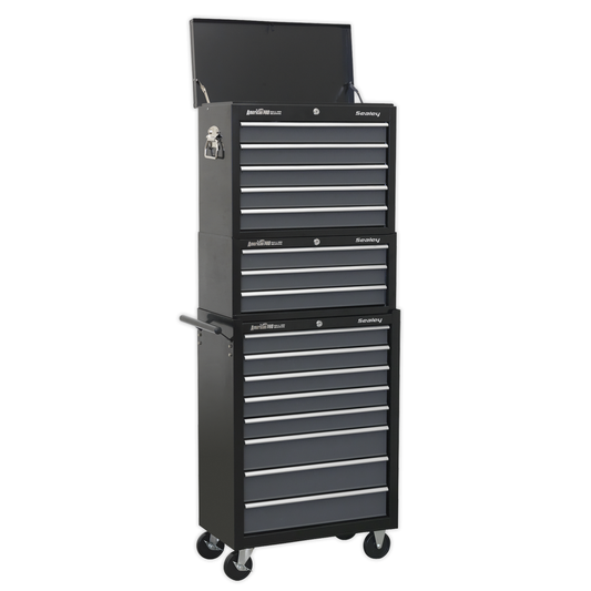 American Pro AP35STACK American PRO® Tool Chest Combination 16 Drawer - Black/Grey