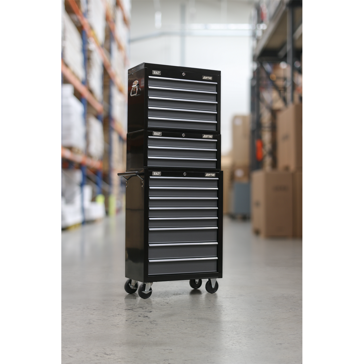 American Pro AP35STACK American PRO® Tool Chest Combination 16 Drawer - Black/Grey