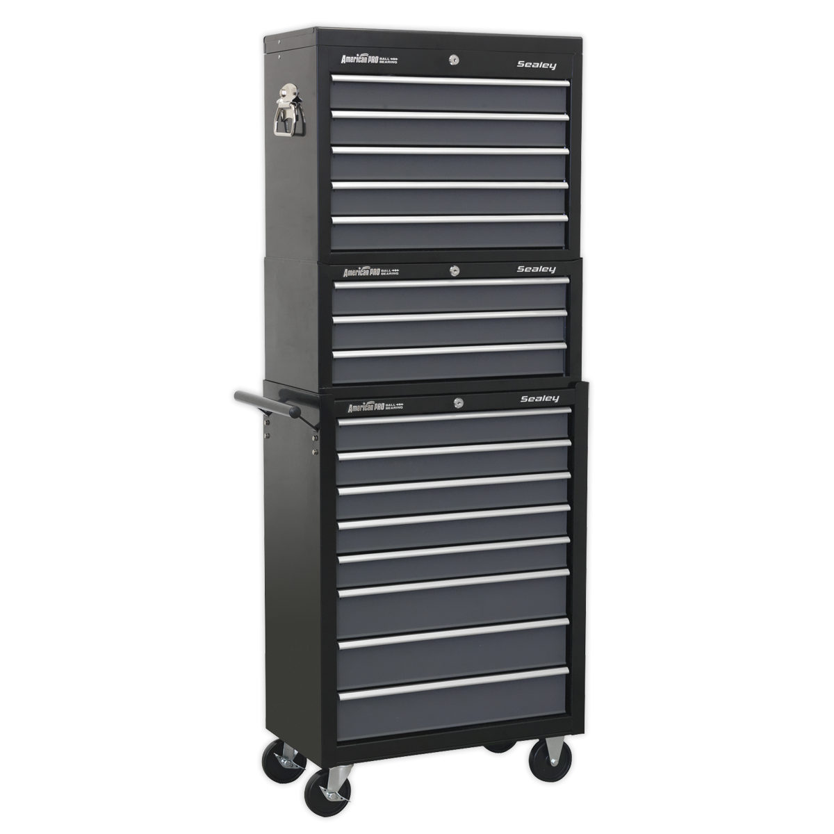 American Pro AP35STACK American PRO® Tool Chest Combination 16 Drawer - Black/Grey