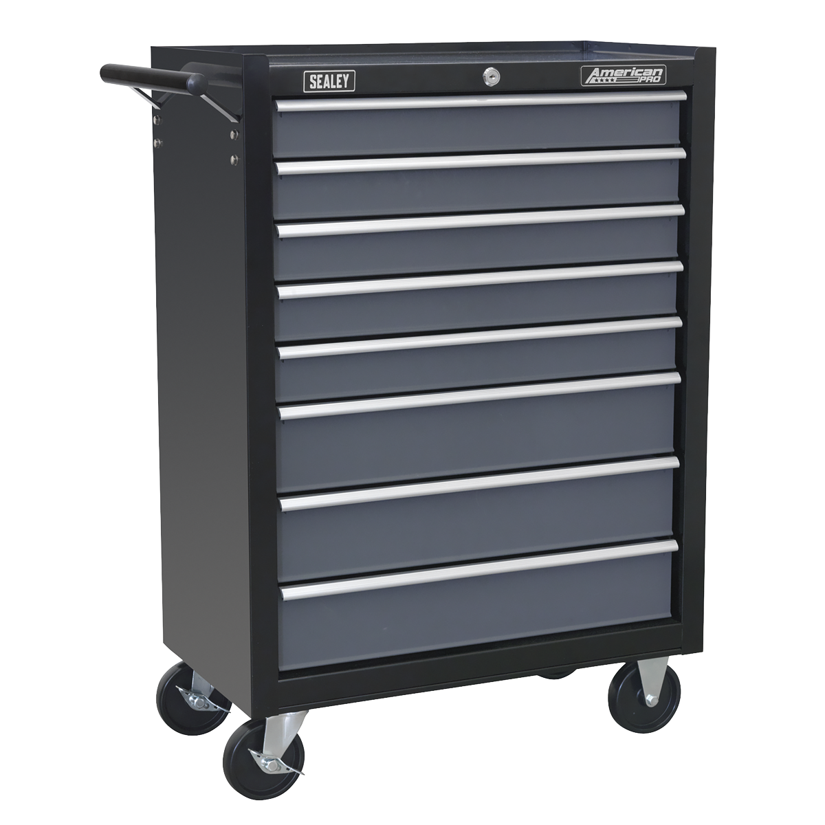 American Pro AP35TBCOMBO Tool Chest Combination 16 Drawer with Ball-Bearing Slides - Black/Grey & 398pc Tool Kit