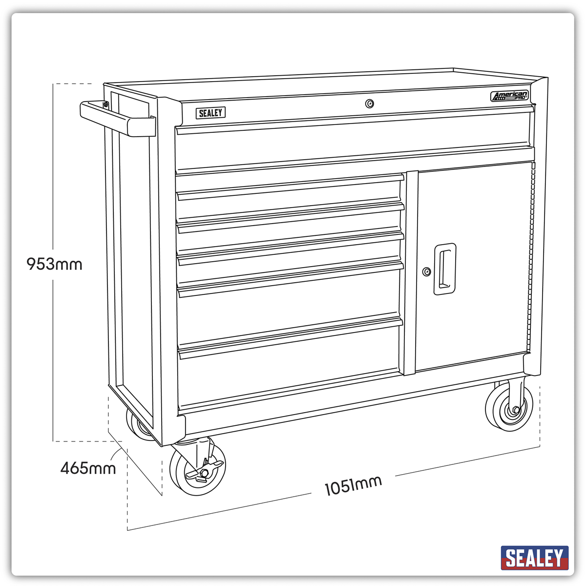 American Pro AP4106HV American PRO® Rollcab 6 Drawer - Green