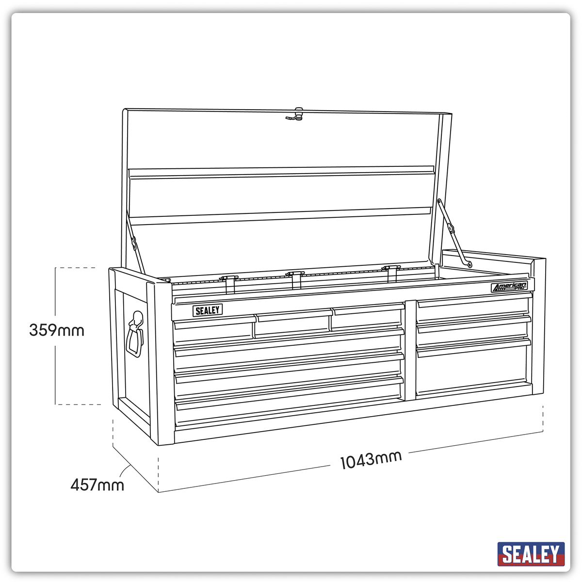 American Pro AP4109HV American PRO® Topchest 9 Drawer - Green
