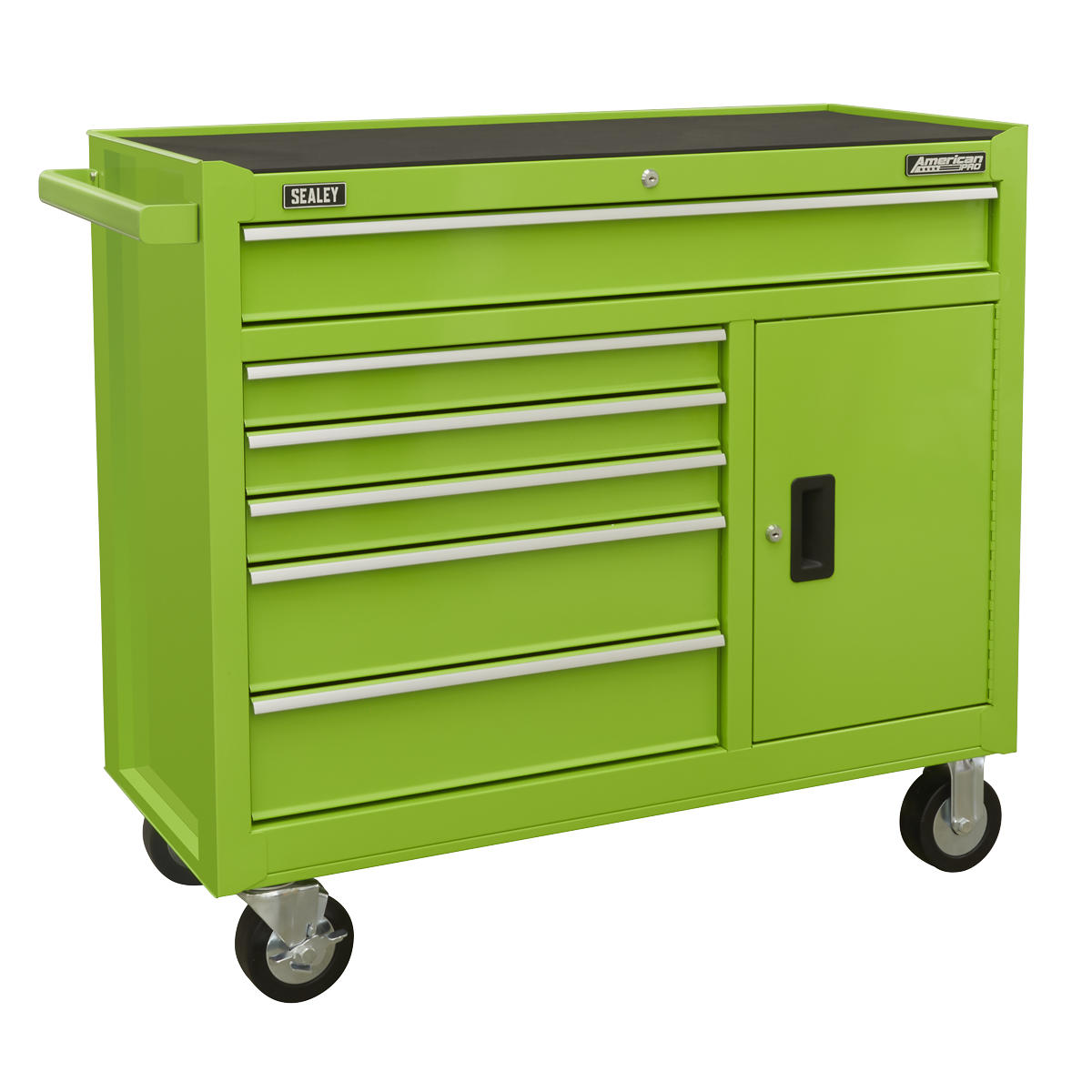 American Pro AP41STACKHVCOMBO American PRO® Topchest & Rollcab Combination 15 Drawer with 117pc Tool Kit- Green