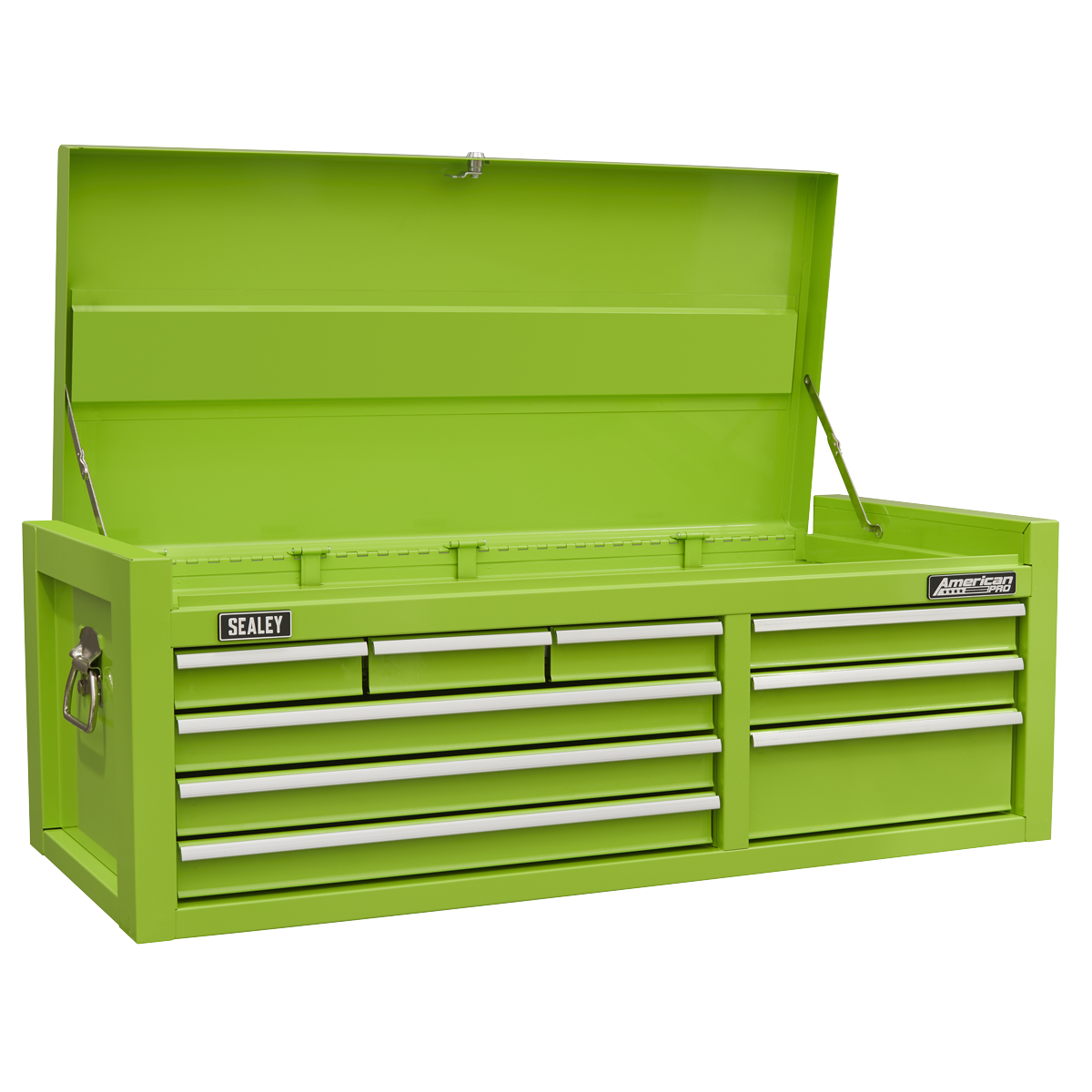American Pro AP41STACKHVCOMBO American PRO® Topchest & Rollcab Combination 15 Drawer with 117pc Tool Kit- Green