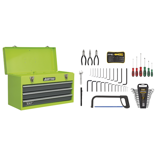 American Pro AP9243BBHVCOM American PRO® Tool Chest 3 Drawer with 93pc Tool Kit