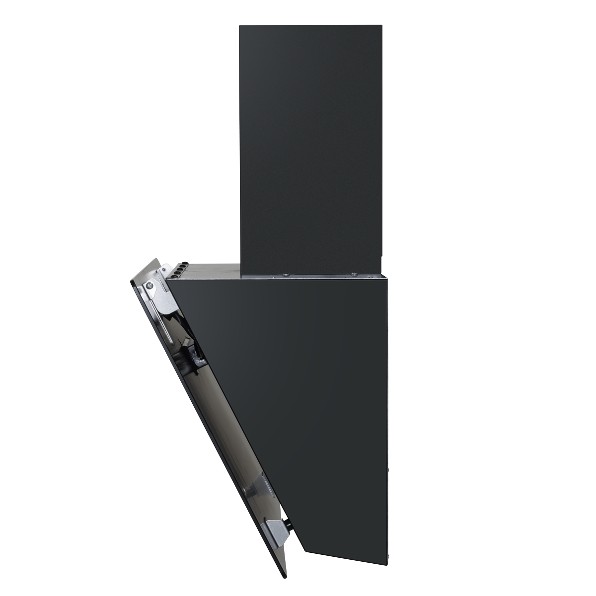Baridi DH105 Baridi Angled Chimney Cooker Hood with Touch Controls & Carbon Filters 60cm - Black Glass