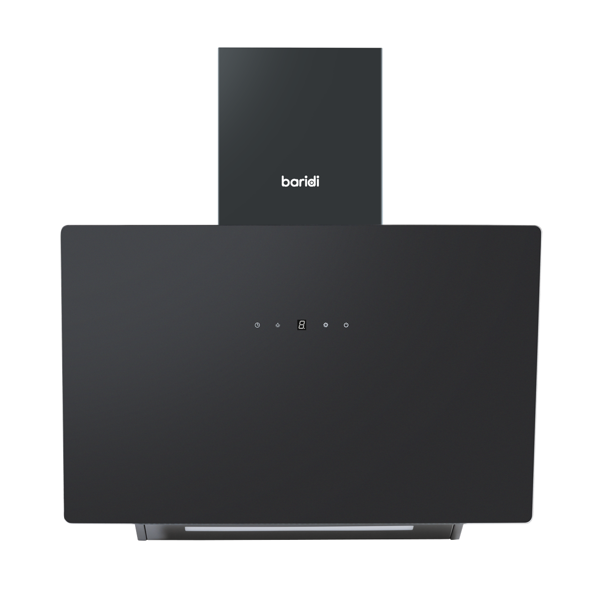 Baridi DH105 Baridi Angled Chimney Cooker Hood with Touch Controls & Carbon Filters 60cm - Black Glass