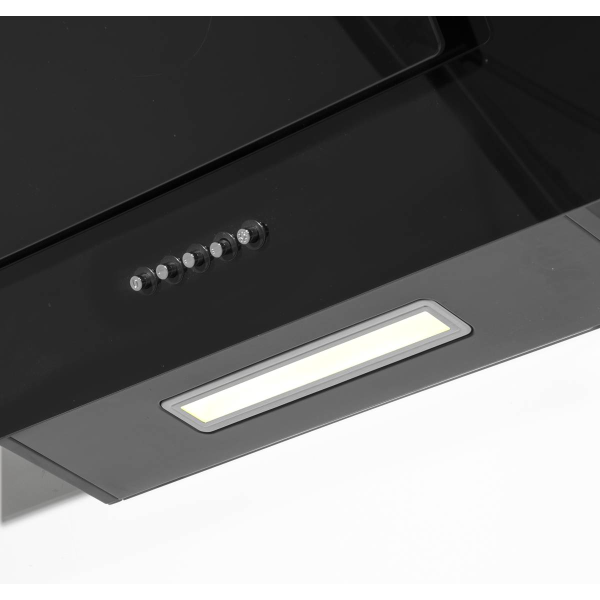 Baridi DH106 Baridi Angled Chimney Cooker Hood with Carbon Filters & LED Lamp 90cm, Energy Class A - Black Glass