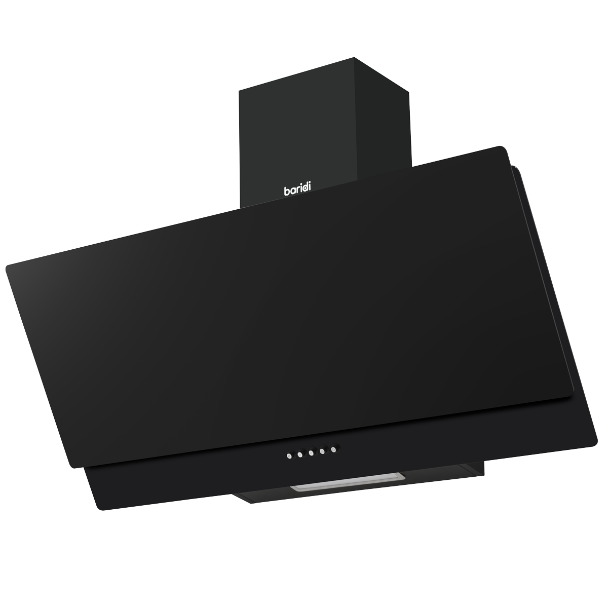Baridi DH106 Baridi Angled Chimney Cooker Hood with Carbon Filters & LED Lamp 90cm, Energy Class A - Black Glass
