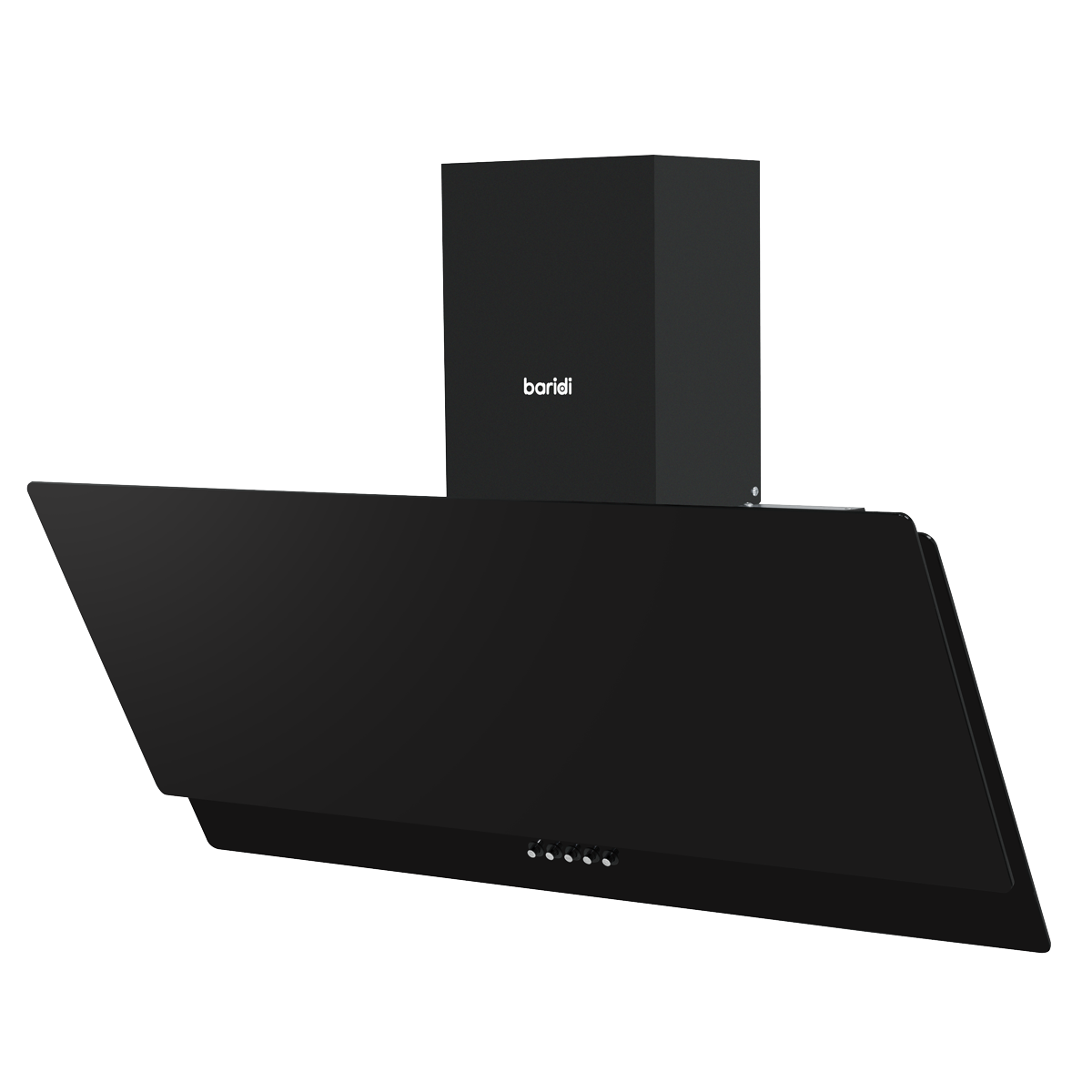 Baridi DH106 Baridi Angled Chimney Cooker Hood with Carbon Filters & LED Lamp 90cm, Energy Class A - Black Glass