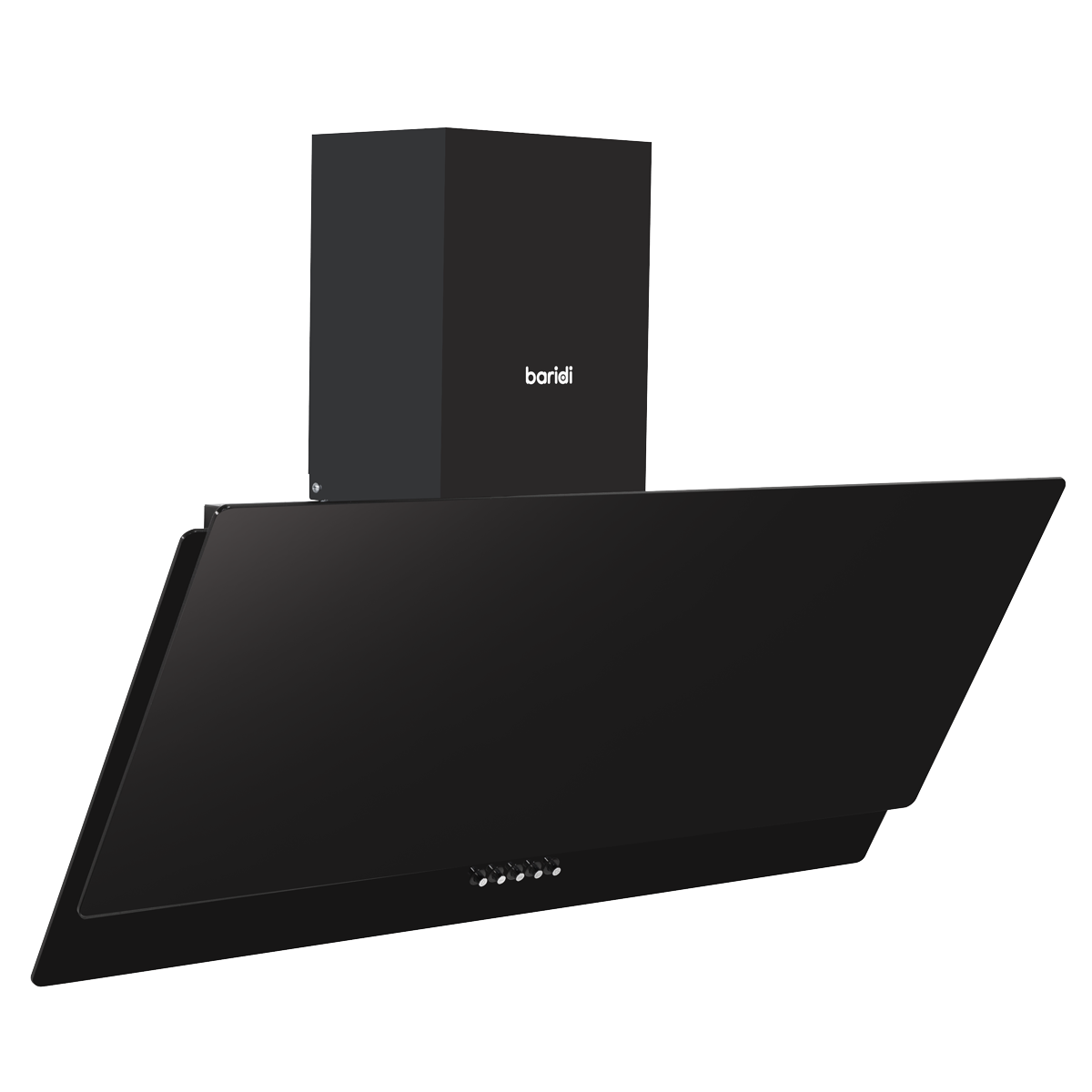 Baridi DH106 Baridi Angled Chimney Cooker Hood with Carbon Filters & LED Lamp 90cm, Energy Class A - Black Glass