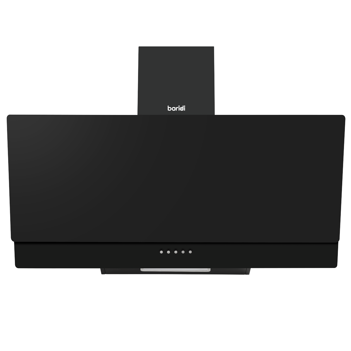 Baridi DH106 Baridi Angled Chimney Cooker Hood with Carbon Filters & LED Lamp 90cm, Energy Class A - Black Glass