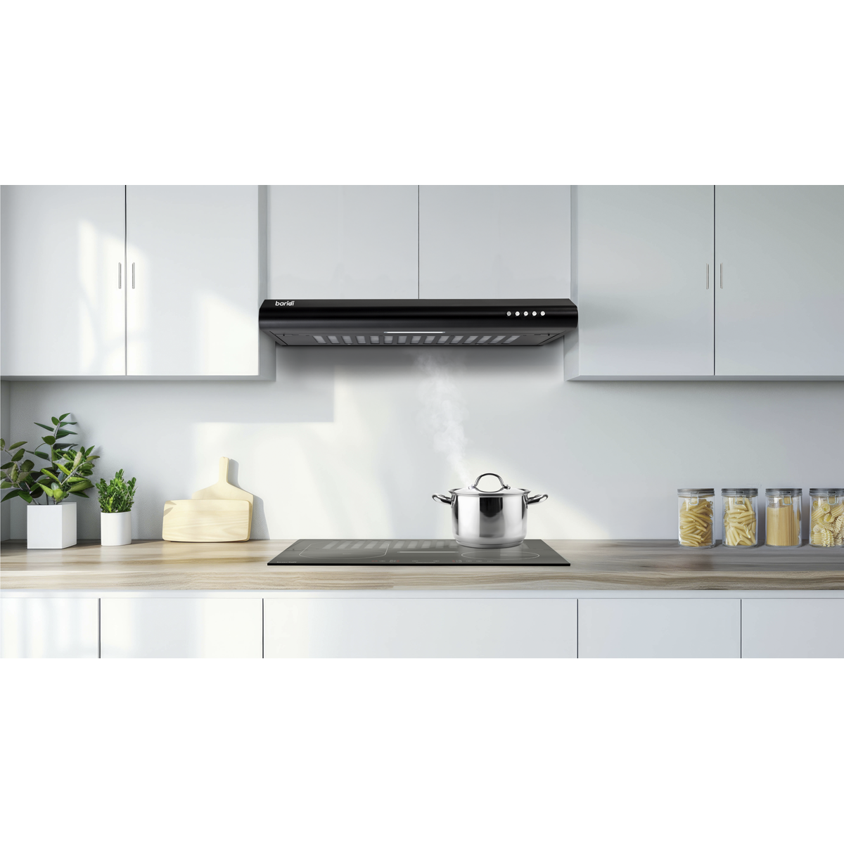Baridi DH107 Baridi Visor Cooker Hood Extractor Fan 60cm - Black