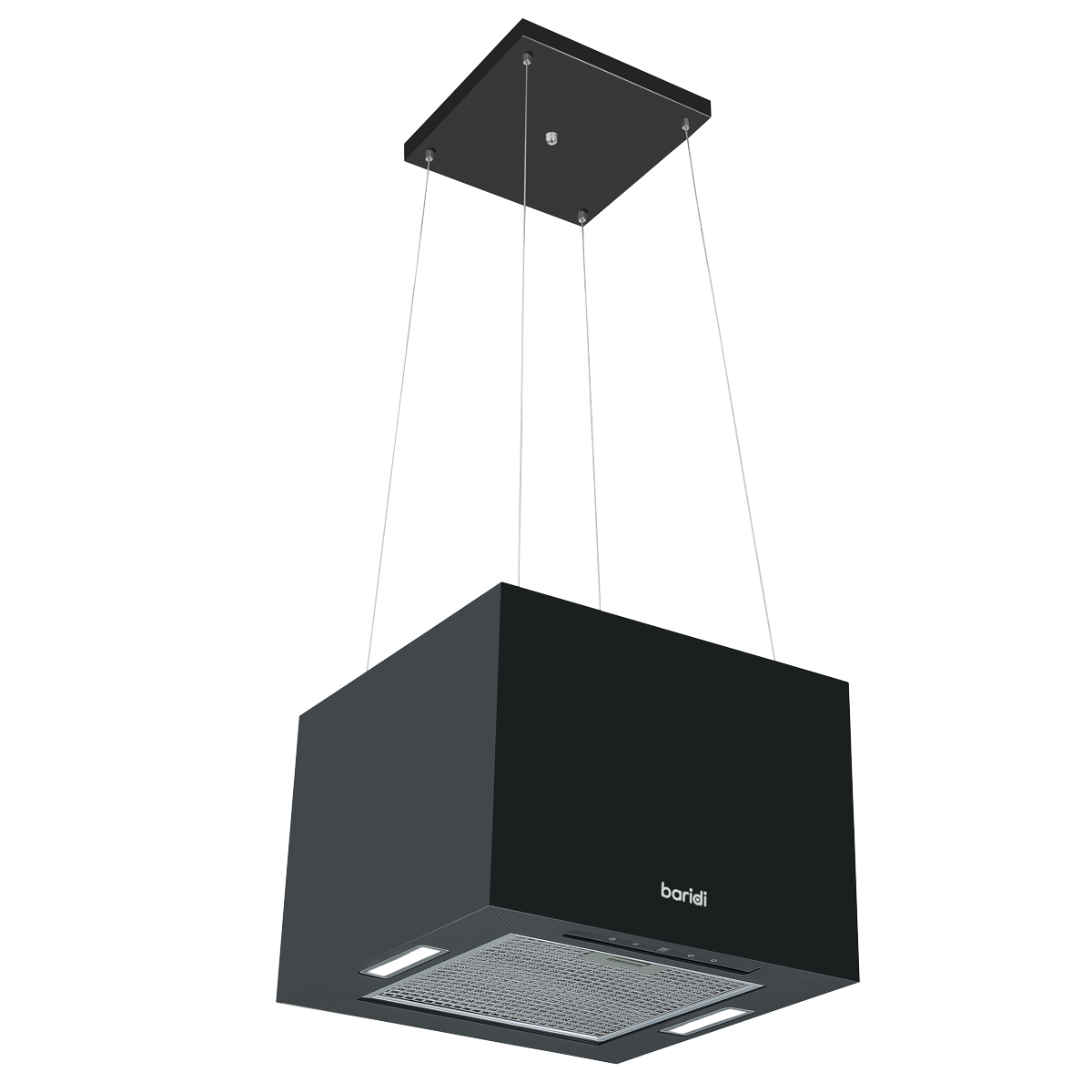 Baridi DH109 Baridi Square Island Cooker Hood 40cm - Black