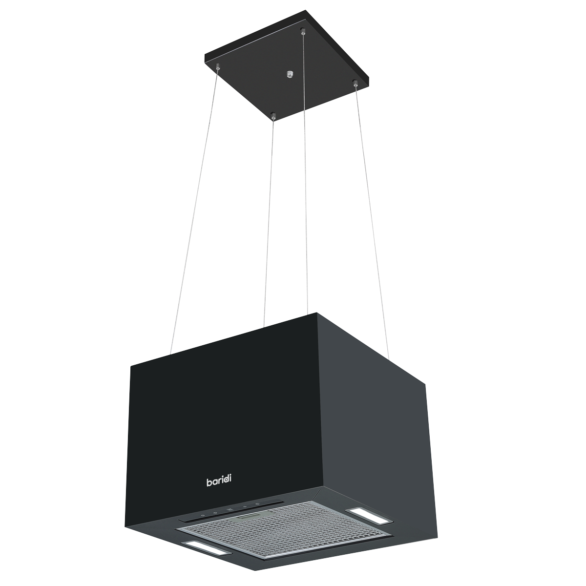 Baridi DH109 Baridi Square Island Cooker Hood 40cm - Black