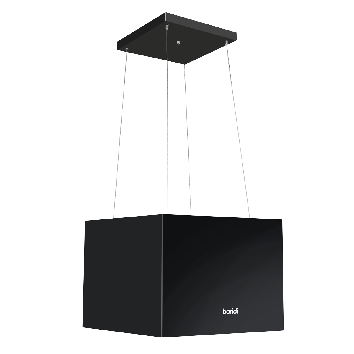 Baridi DH109 Baridi Square Island Cooker Hood 40cm - Black