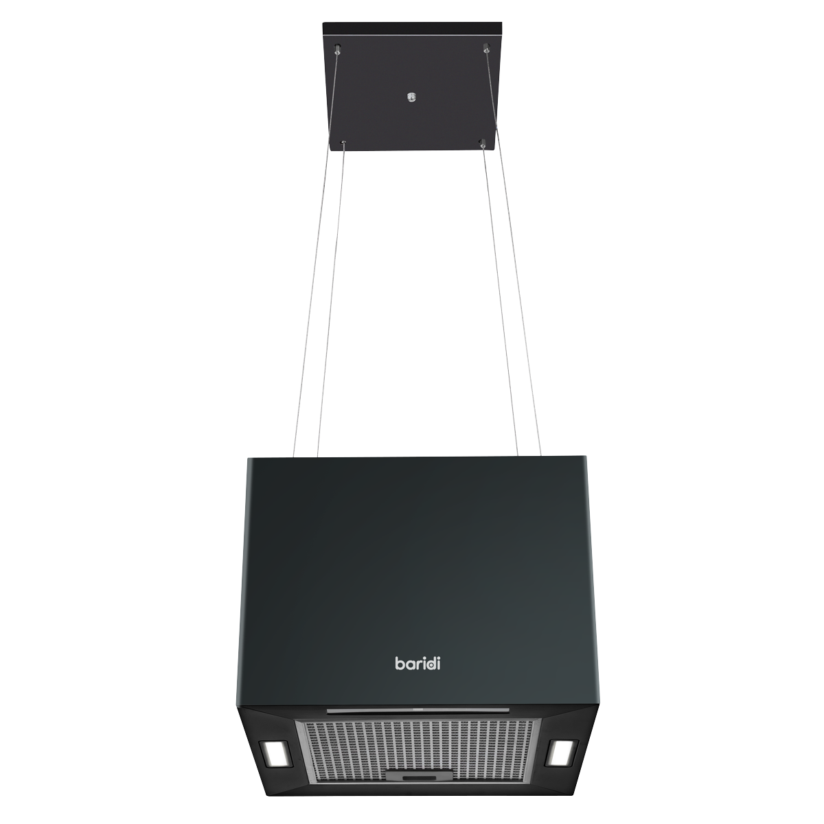Baridi DH109 Baridi Square Island Cooker Hood 40cm - Black