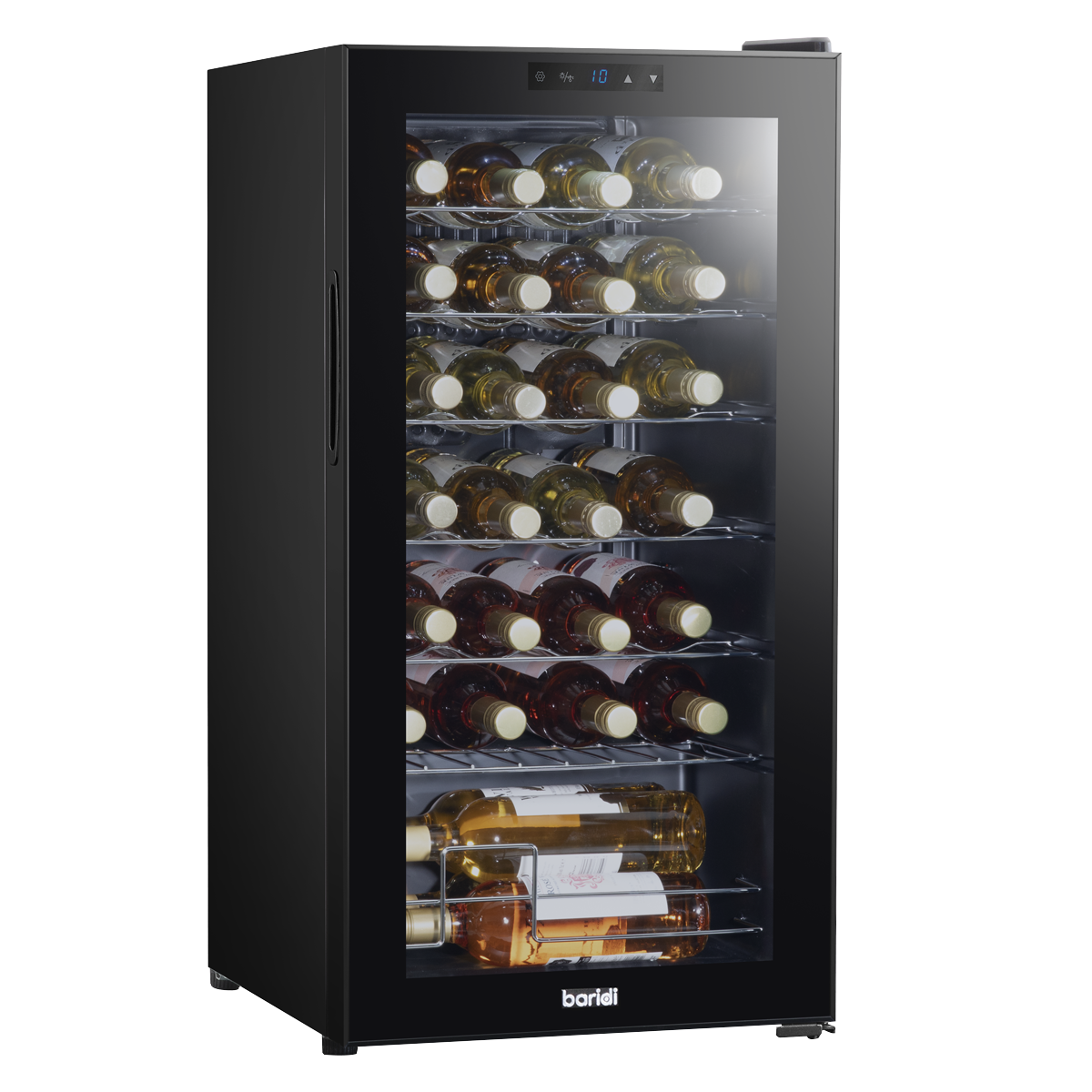 Baridi DH10 Baridi 28 Bottle Wine Fridge with Digital Touch Screen Controls & LED Light - Black
