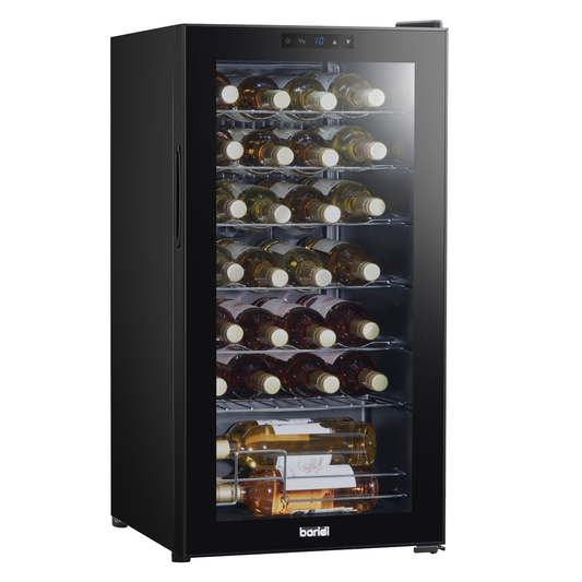 Baridi DH10 Baridi 28 Bottle Wine Fridge with Digital Touch Screen Controls & LED Light - Black