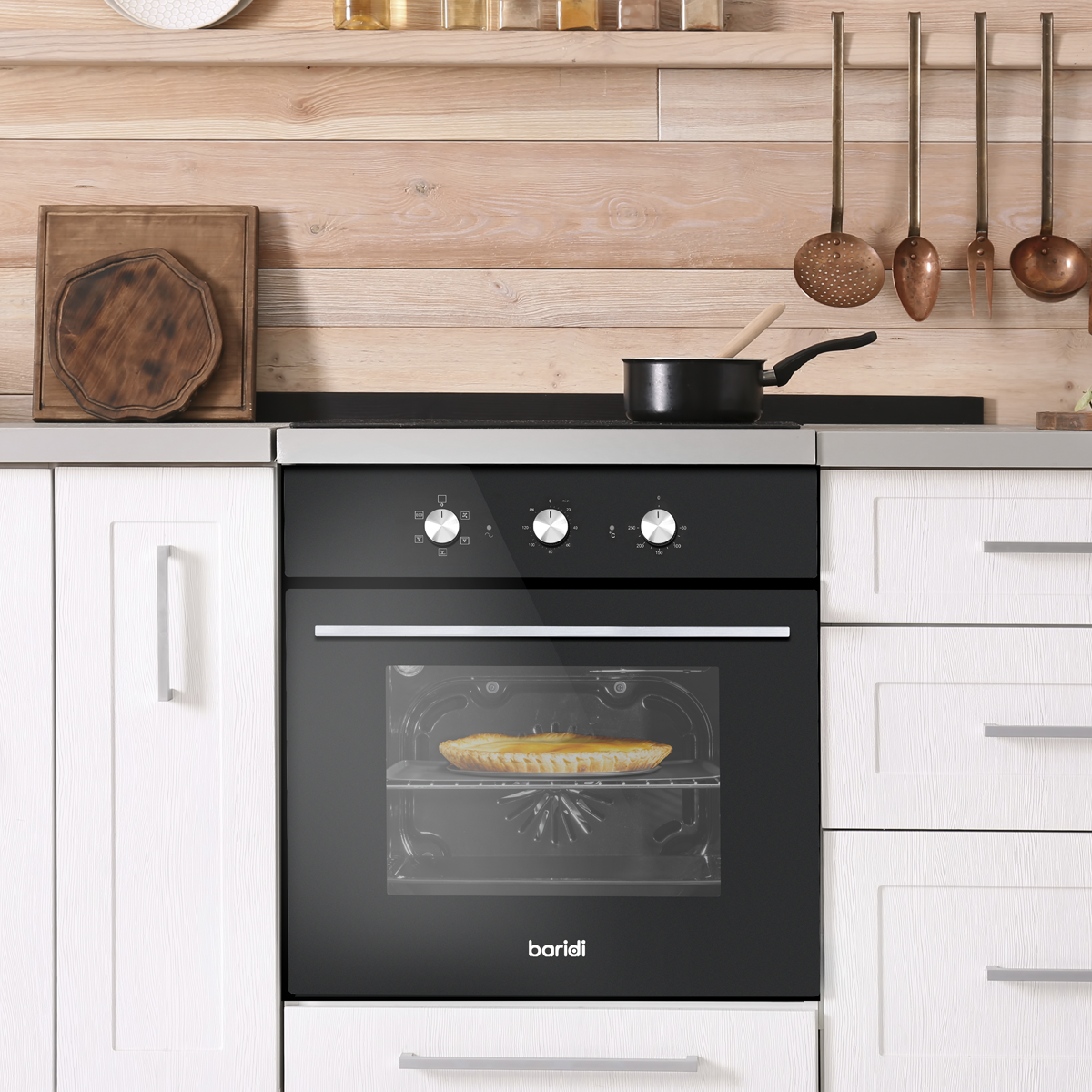 Baridi DH110 Baridi Built-In 5-Function Fan Assisted Oven with Timer 60cm, 55L Capacity - Black
