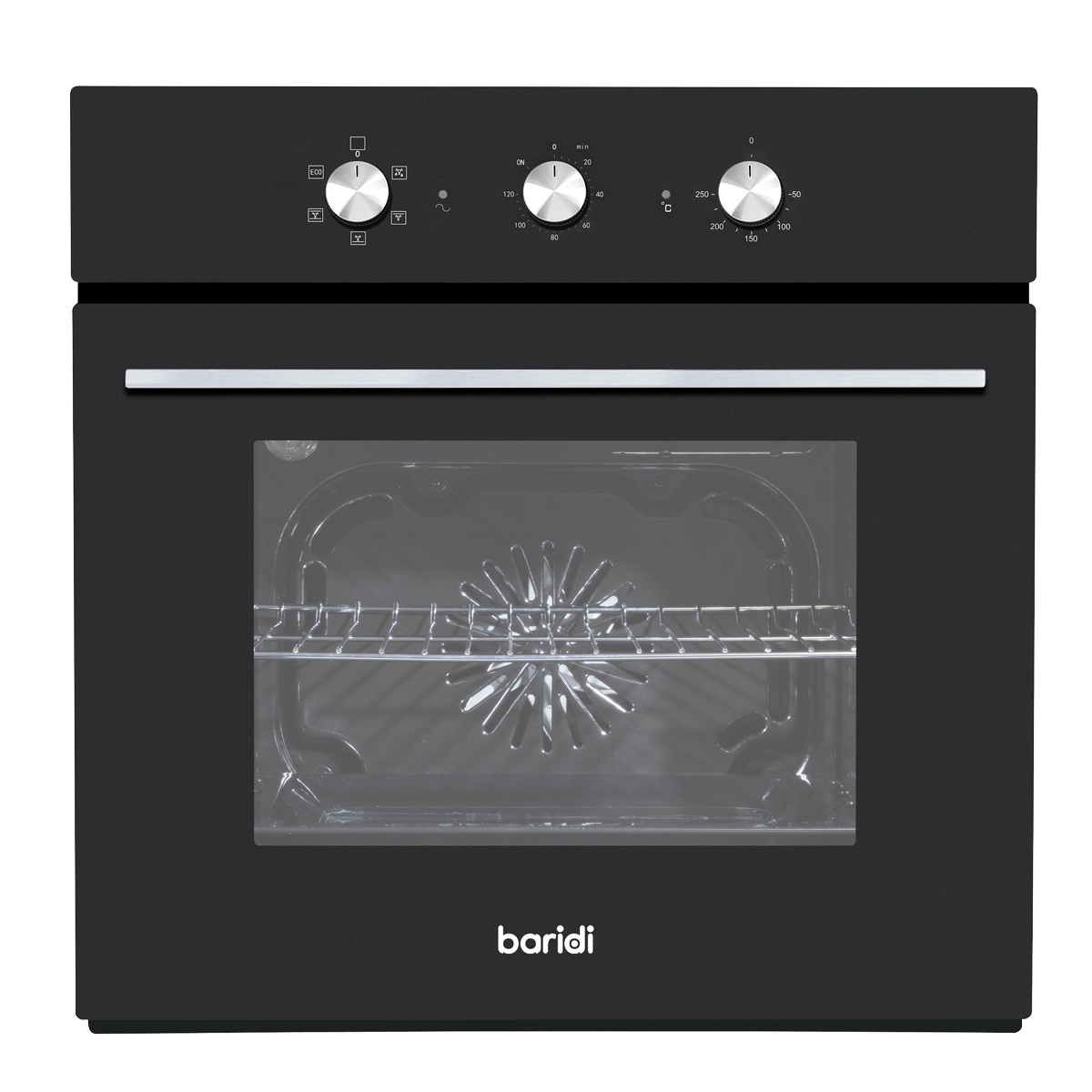 Baridi DH110 Baridi Built-In 5-Function Fan Assisted Oven with Timer 60cm, 55L Capacity - Black