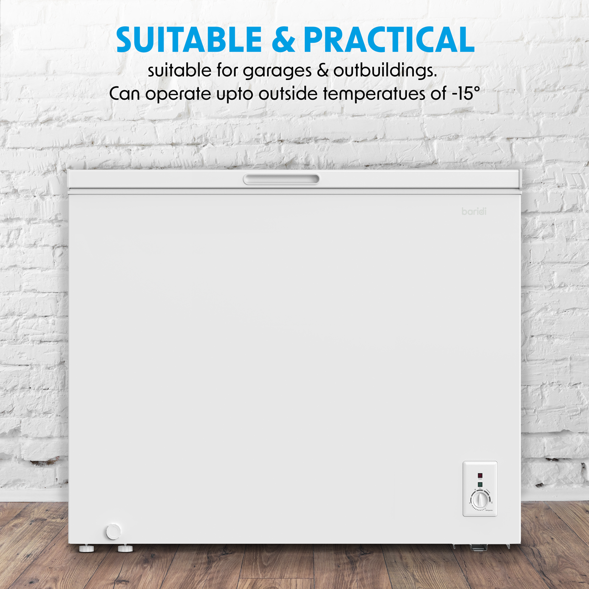 Baridi DH111 Baridi Freestanding Chest Freezer 199L Capacity - White