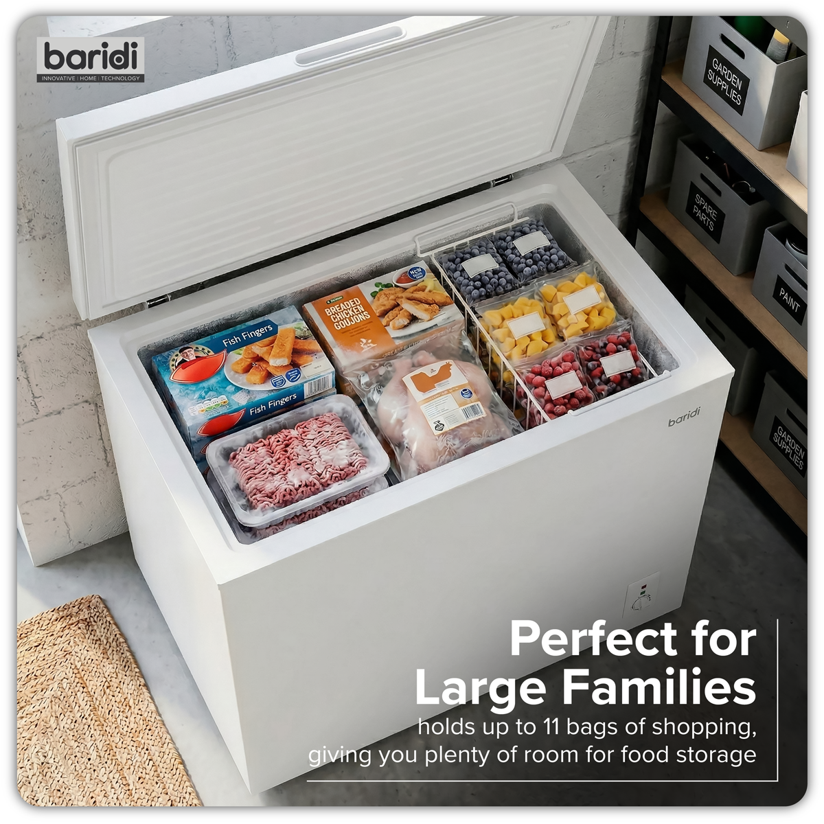 Baridi DH111 Baridi Freestanding Chest Freezer 199L Capacity - White