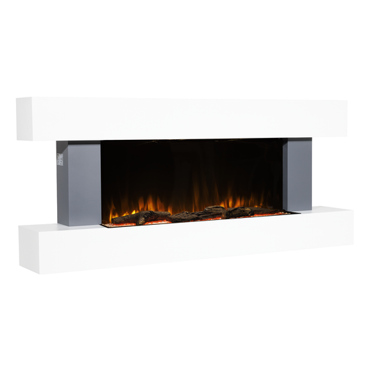 Baridi DH112 Baridi Wall Mounting Electric Fireplace with LED Flame Effect 52" - Grey