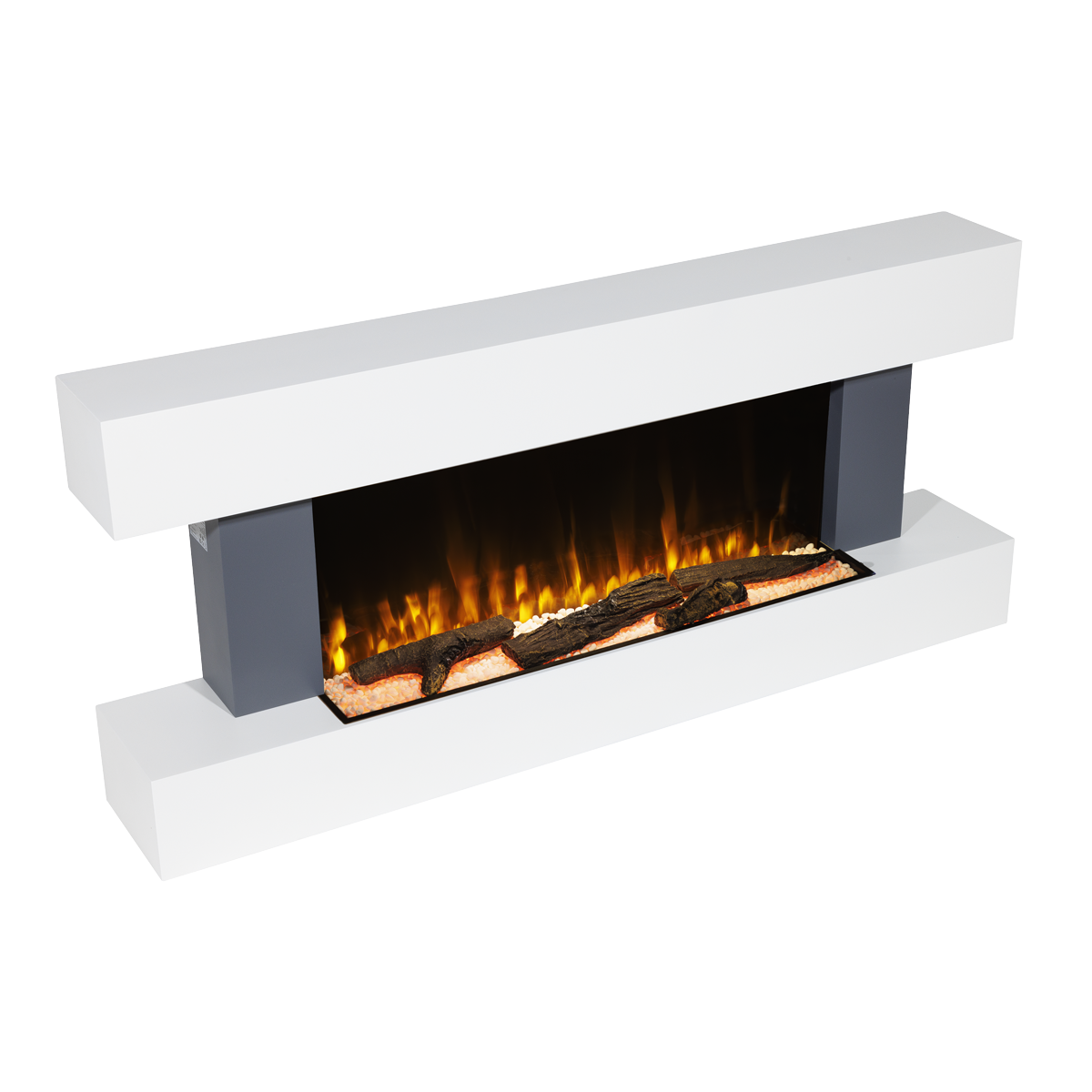 Baridi DH112 Baridi Wall Mounting Electric Fireplace with LED Flame Effect 52" - Grey