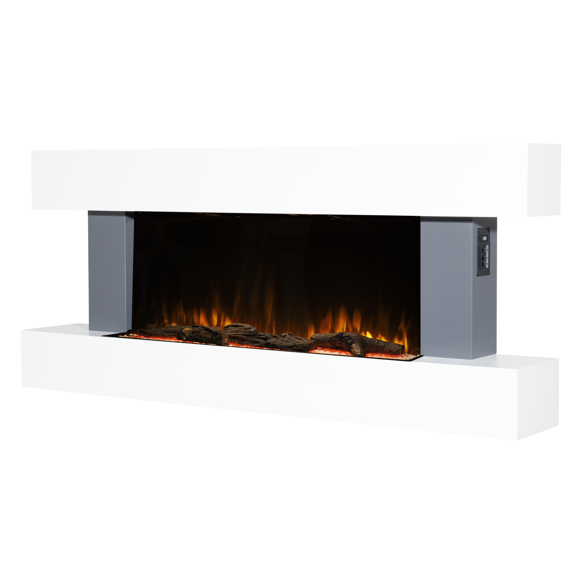 Baridi DH112 Baridi Wall Mounting Electric Fireplace with LED Flame Effect 52" - Grey