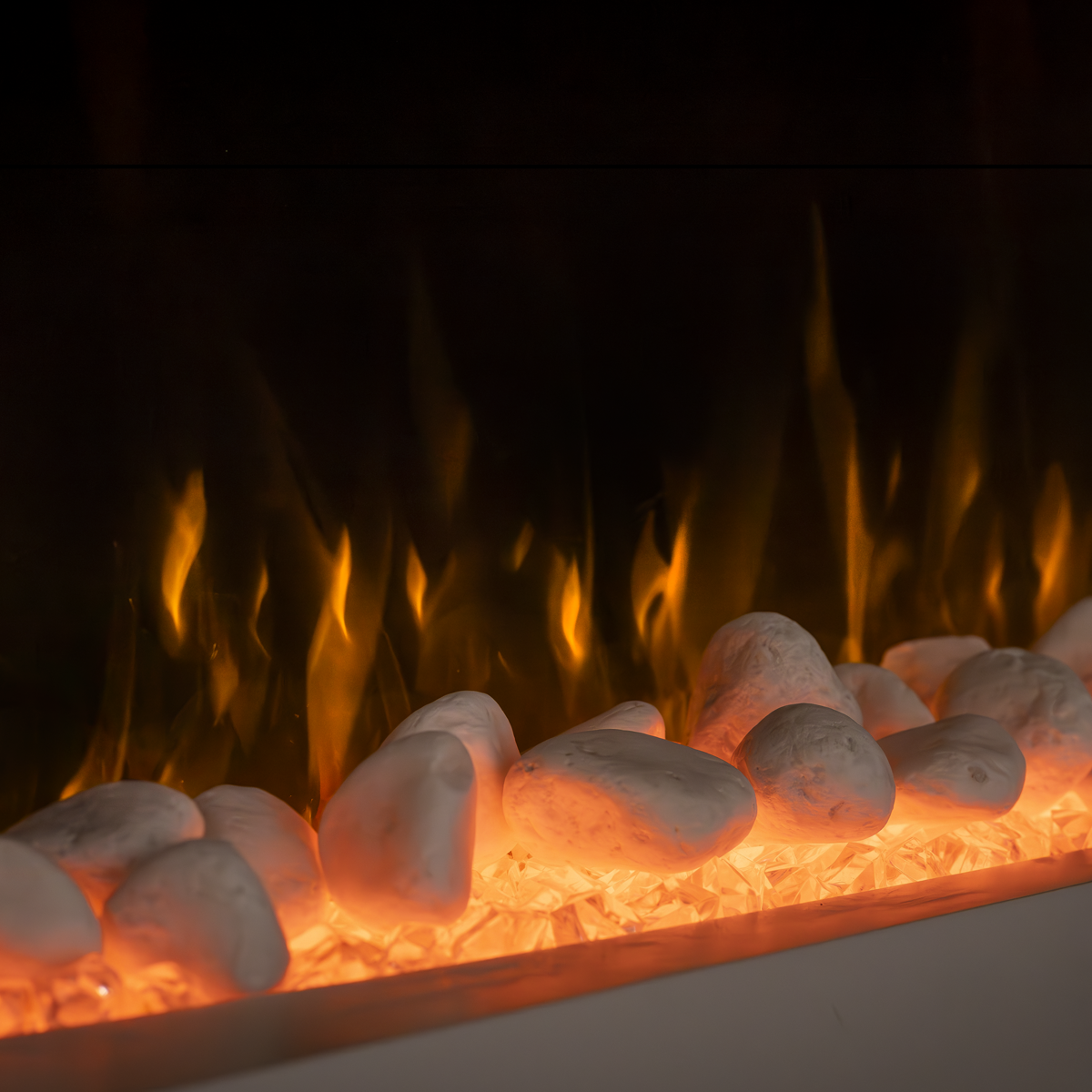 Baridi DH113 Baridi Wall Mounting Electric Fireplace with LED Flame Effect 46" - White