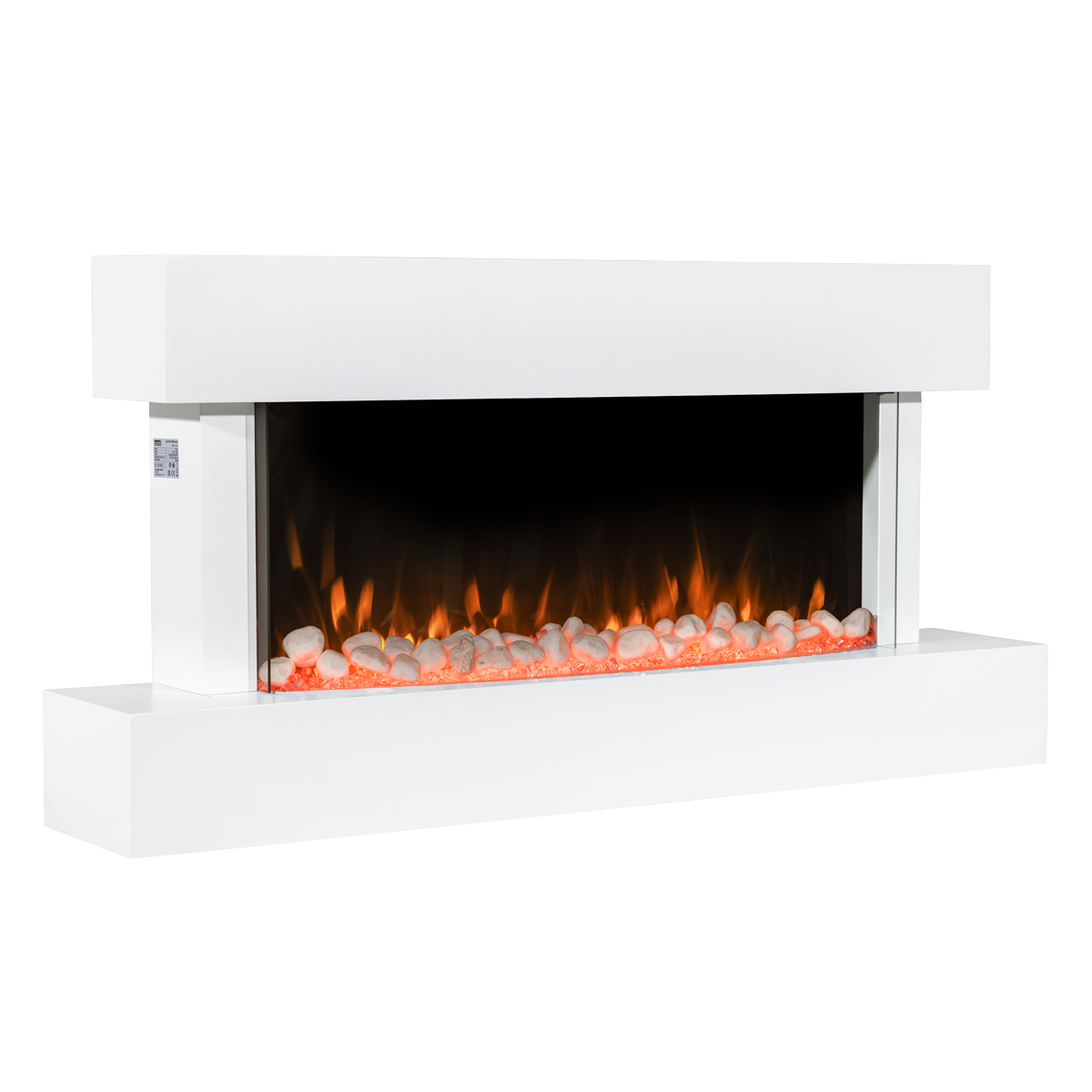 Baridi DH113 Baridi Wall Mounting Electric Fireplace with LED Flame Effect 46" - White
