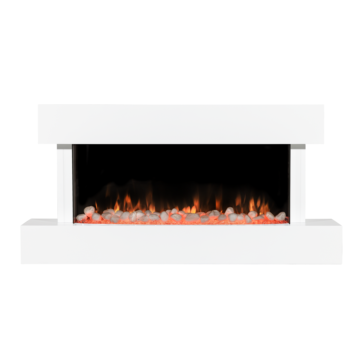 Baridi DH113 Baridi Wall Mounting Electric Fireplace with LED Flame Effect 46" - White