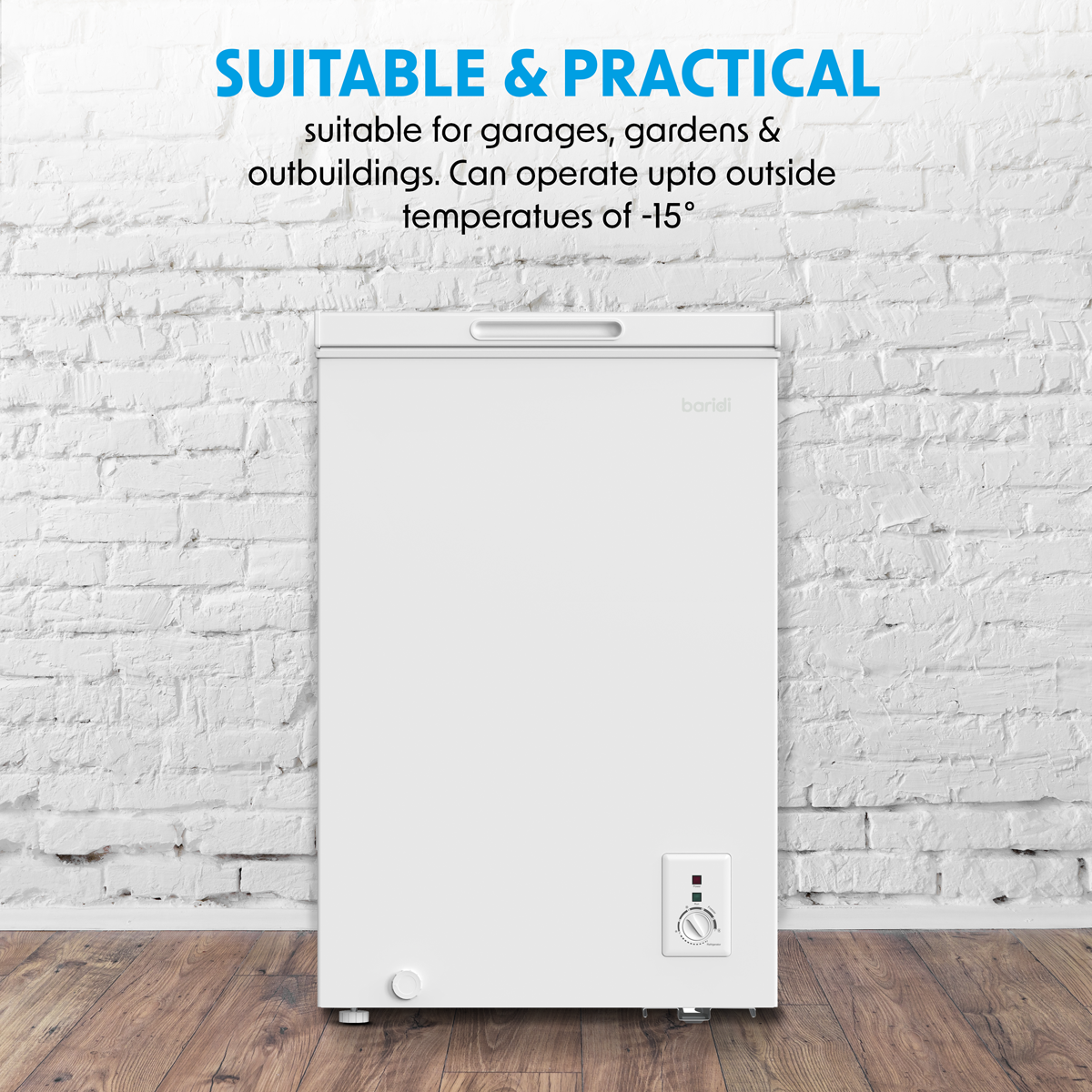 Baridi DH116 Baridi Freestanding Chest Freezer 99L Capacity - White