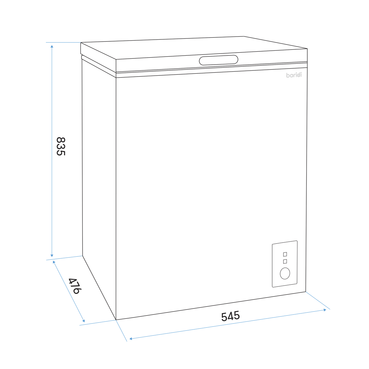 Baridi DH116 Baridi Freestanding Chest Freezer 99L Capacity - White