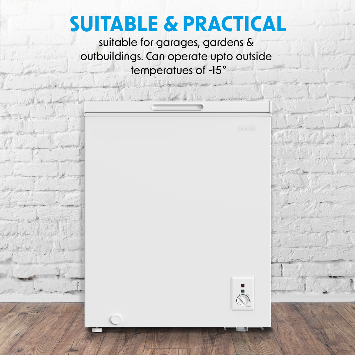 Baridi DH120 Baridi Freestanding Chest Freezer 142L Capacity - White