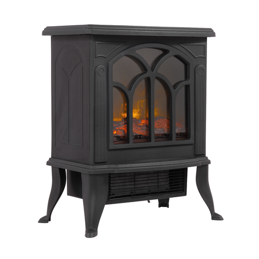 Baridi DH121 Baridi Electric Stove Heater Fireplace with LED Log Flame Effect 1800W – Black