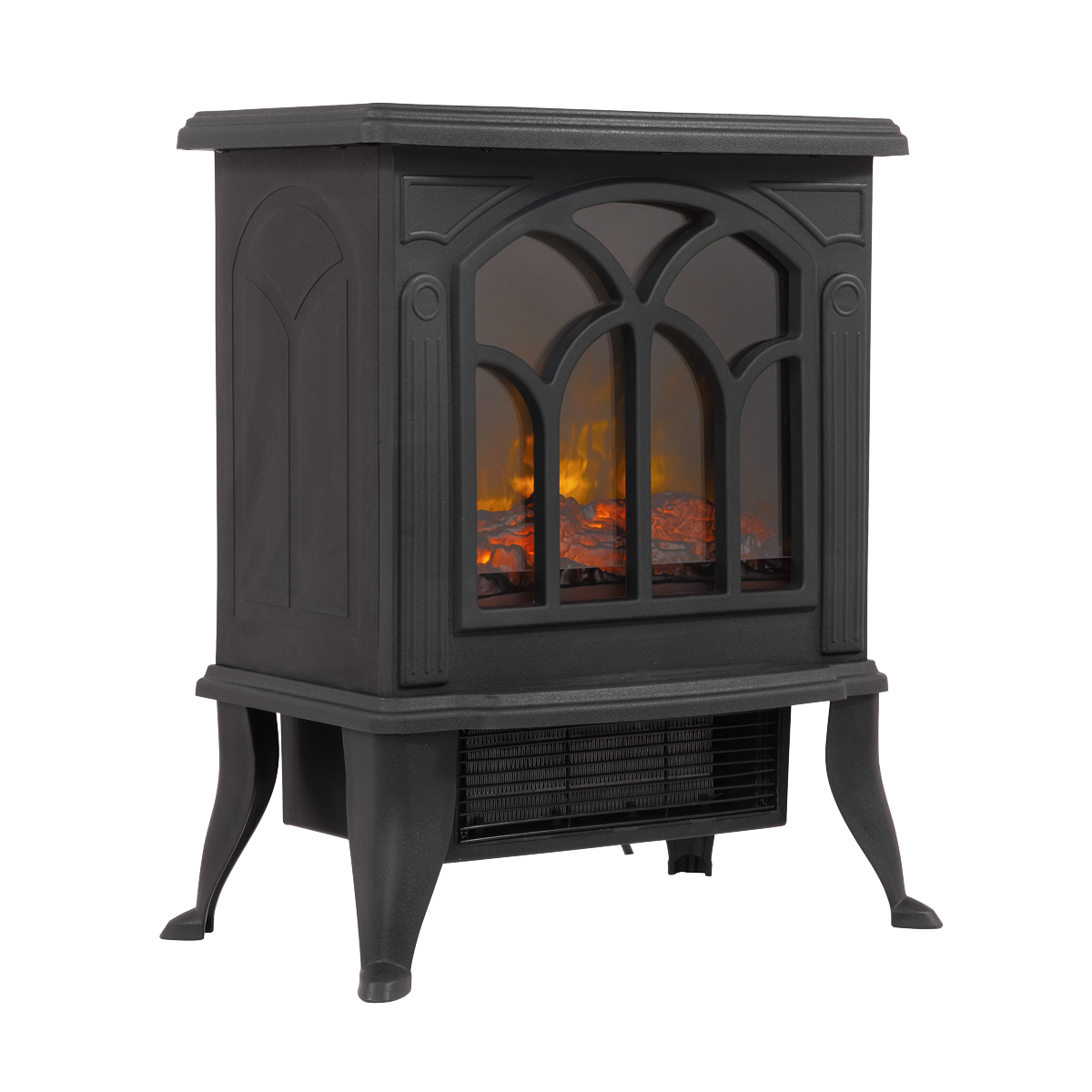Baridi DH121 Baridi Electric Stove Heater Fireplace with LED Log Flame Effect 1800W – Black